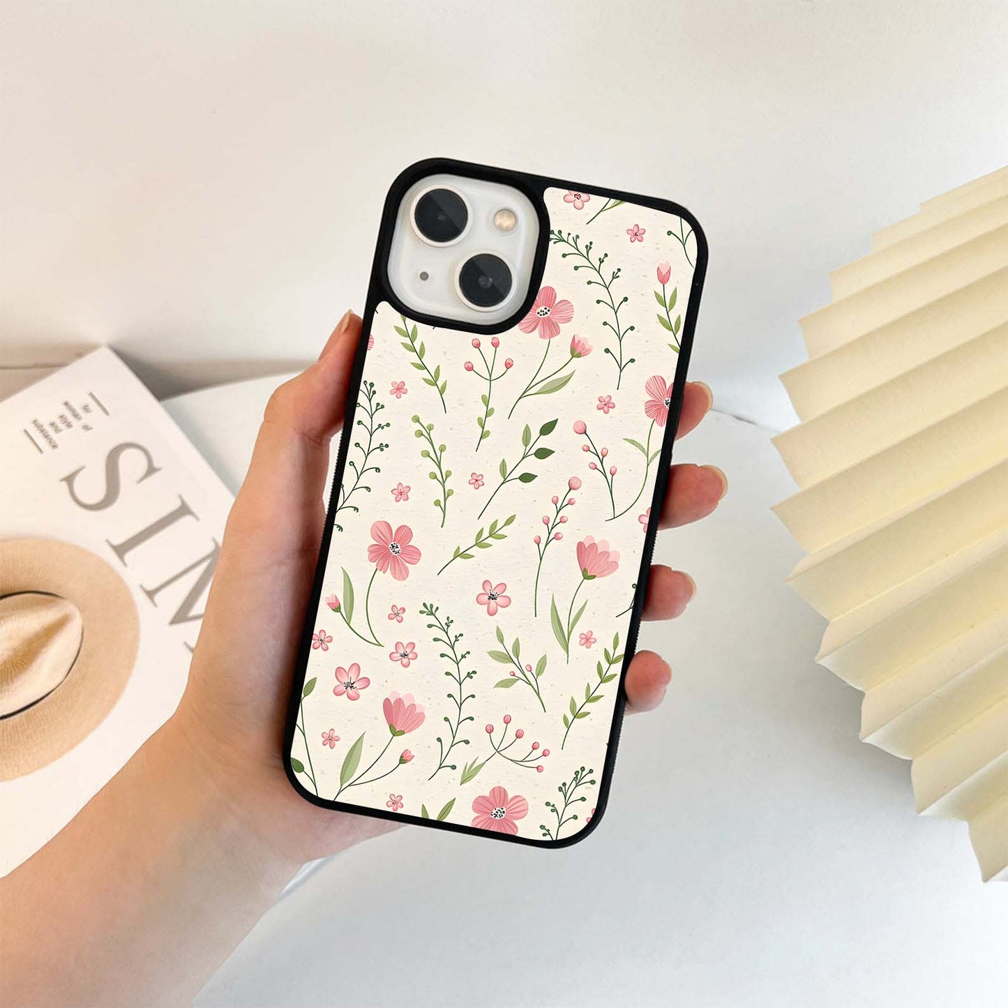 Charming Floral Pattern Glass Case