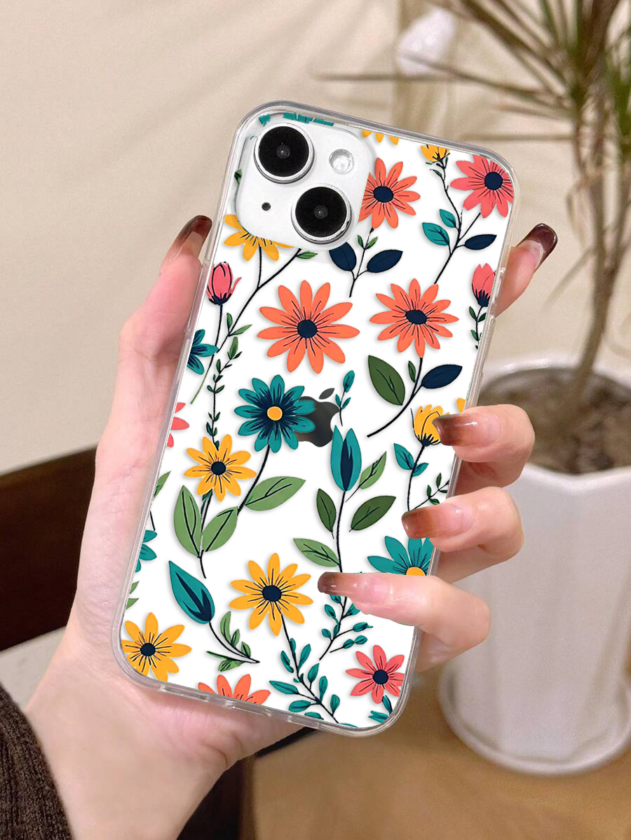 Summer Colorful Flower Clear Silicon Cover