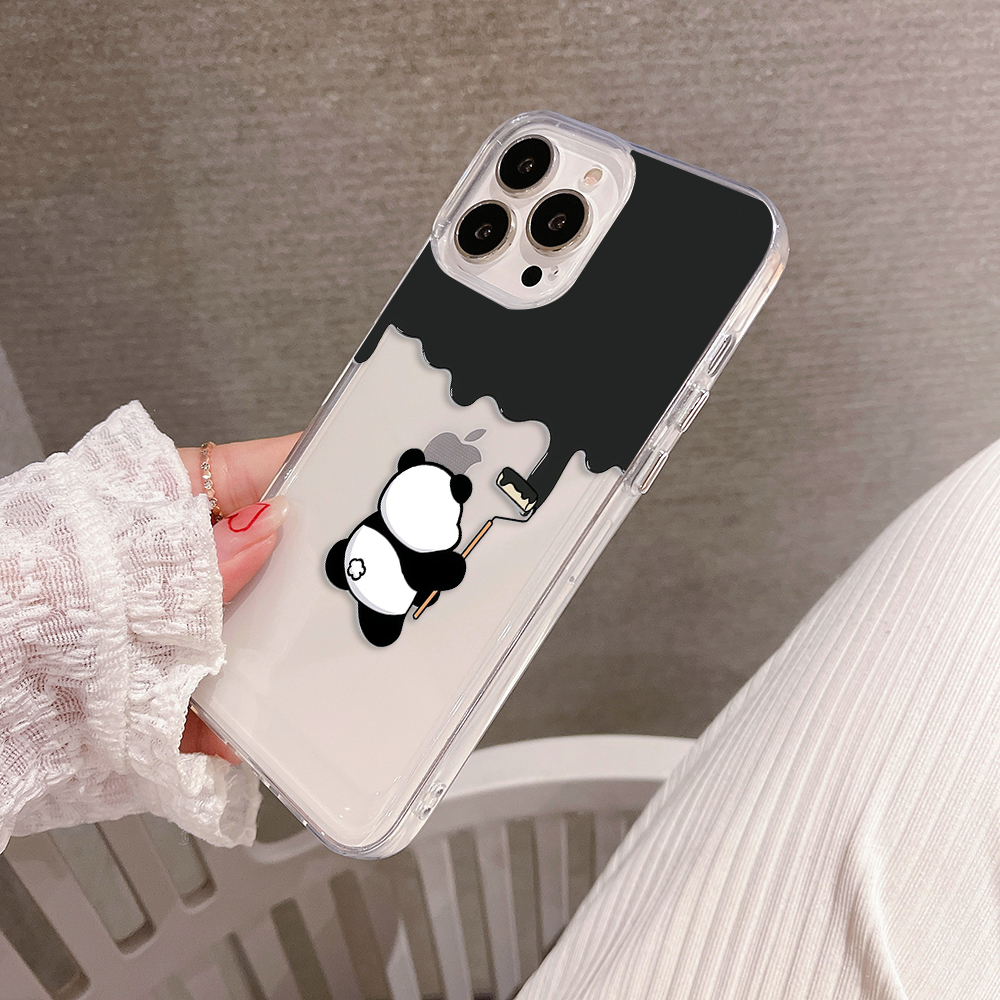Creative Panda Art Clear Silicon Cover
