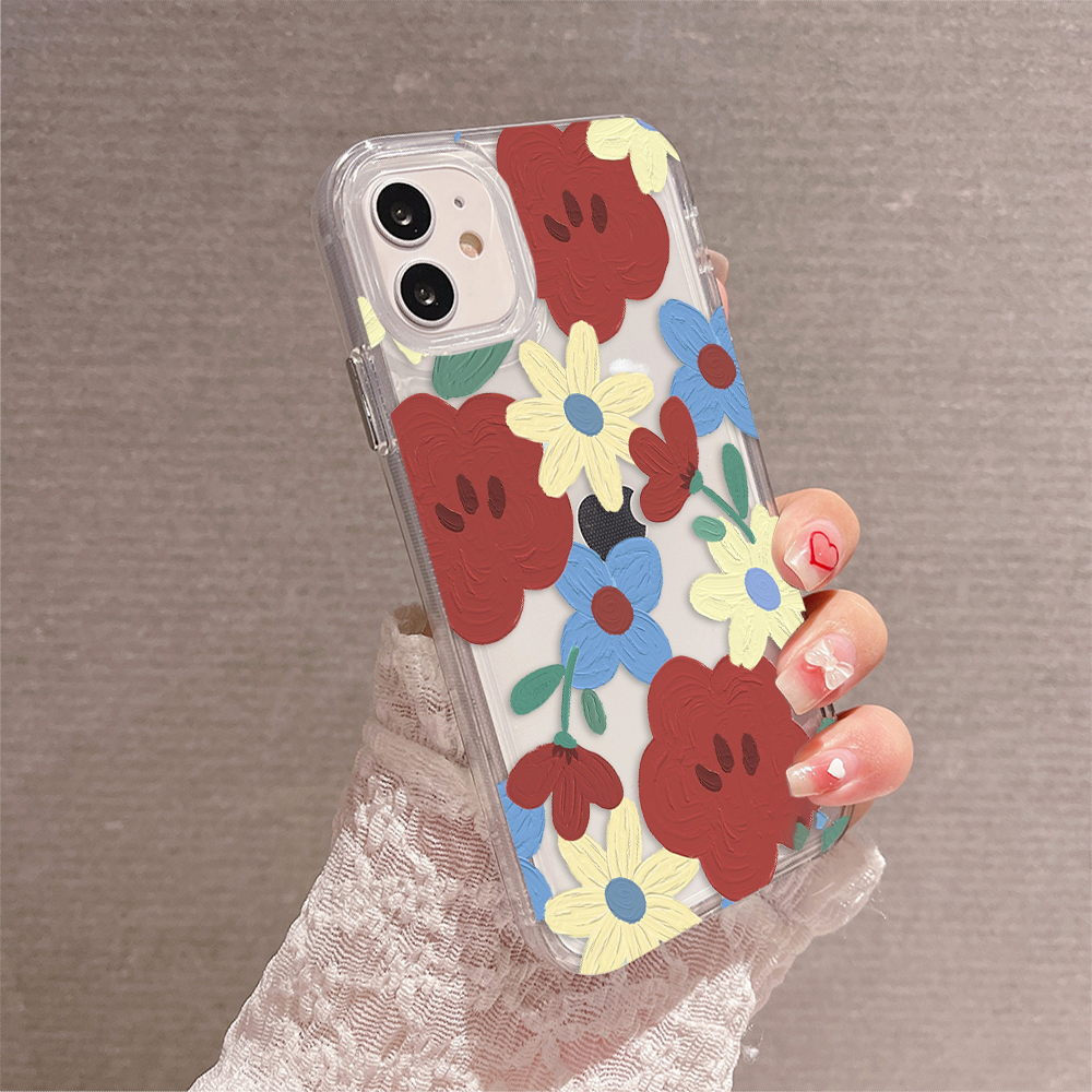 Cute Pastel Flower  Clear Silicon Case Cover