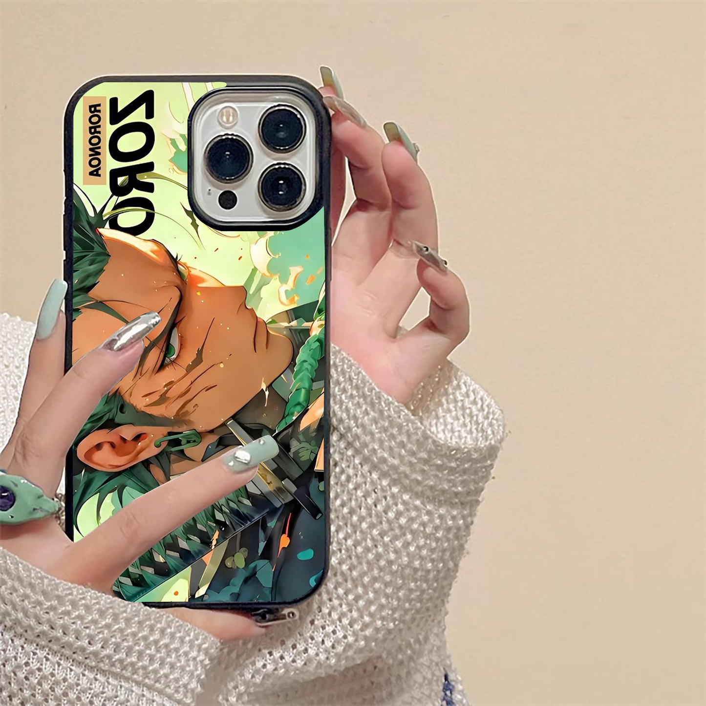 Zoro Anime Character Glass Case