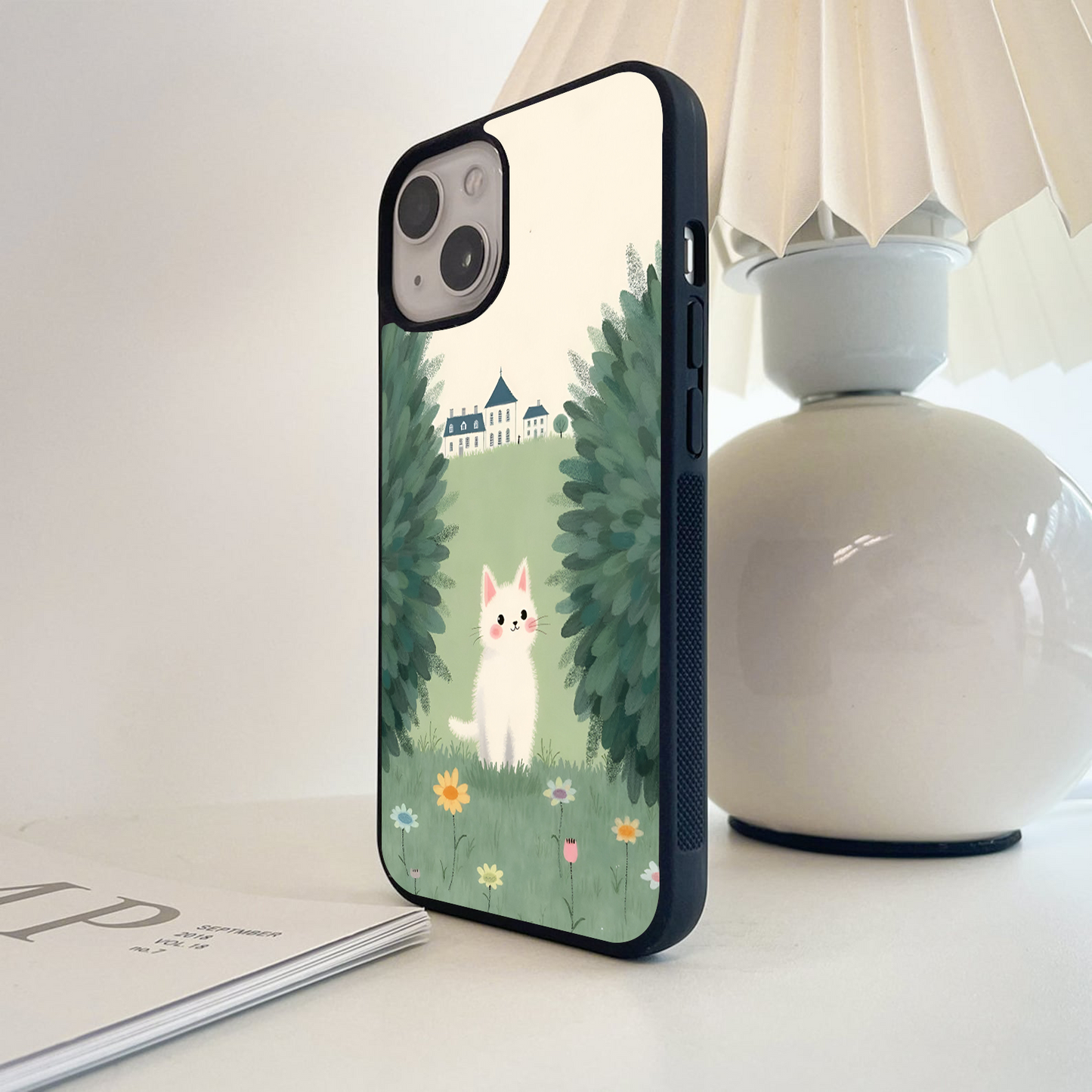 Garden Cat Manor Glass Case