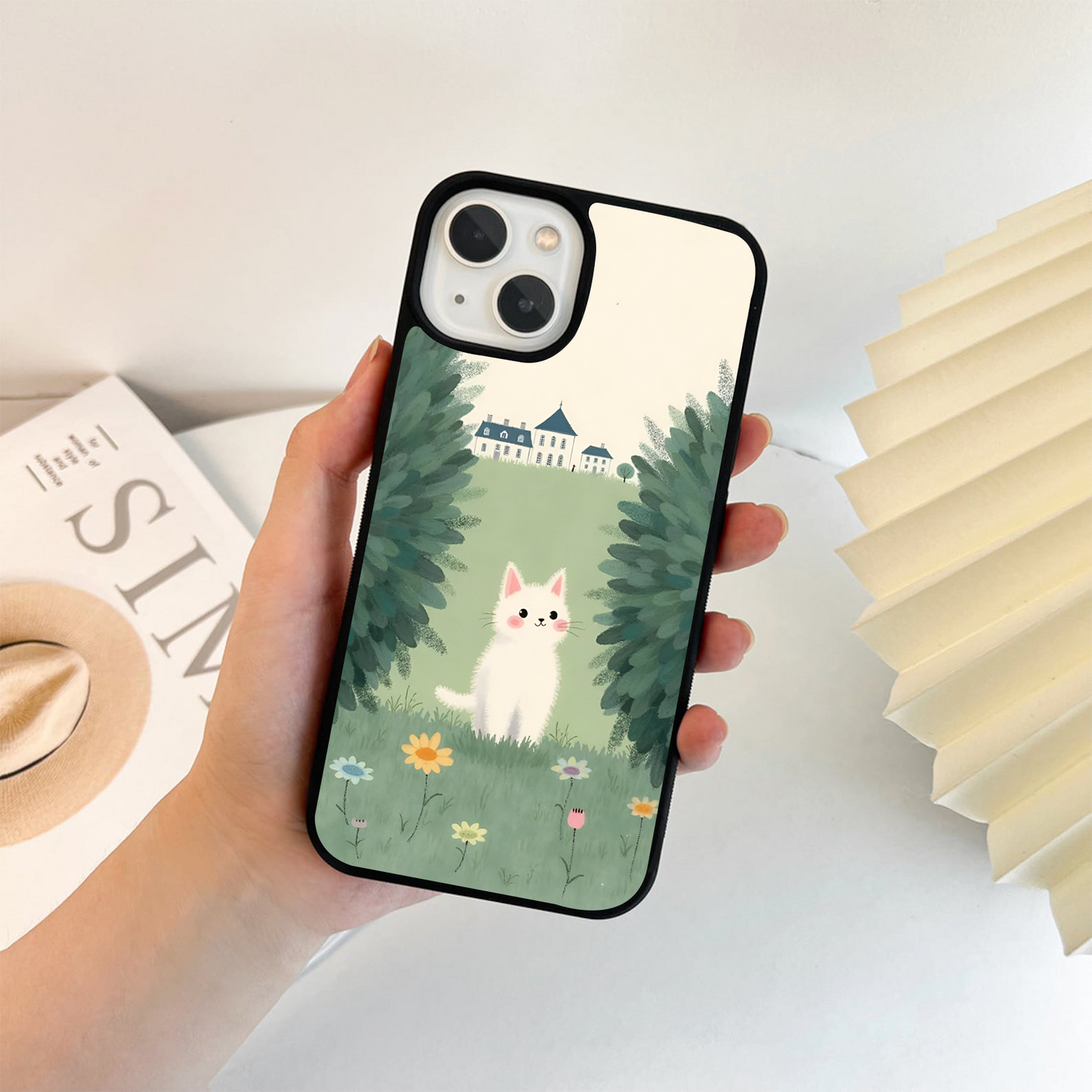 Garden Cat Manor Glass Case