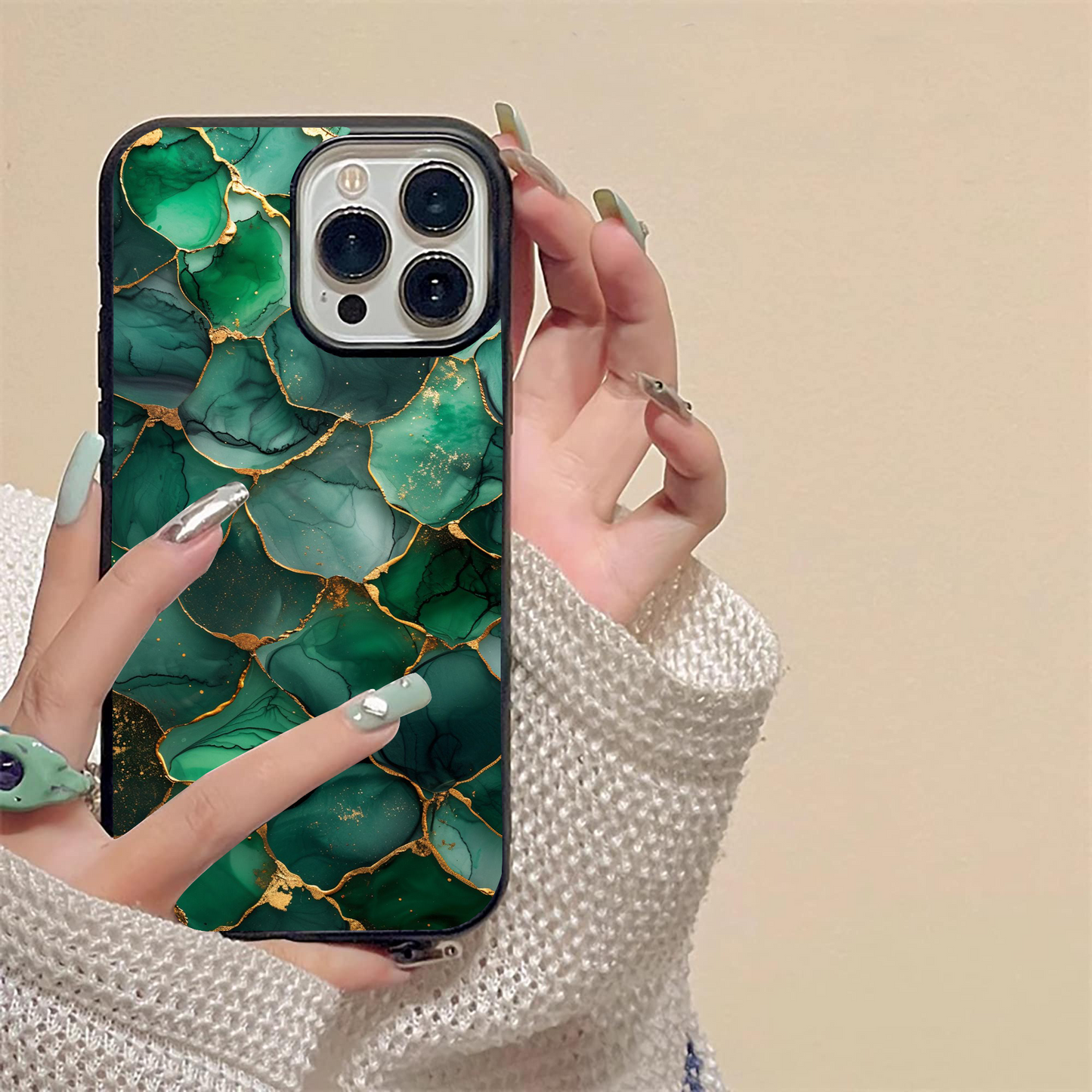 Geometric Polyester Pattern Glass Case