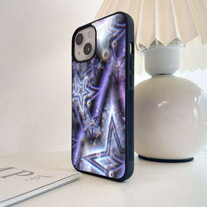 Holographic Star Pattern Glass Case