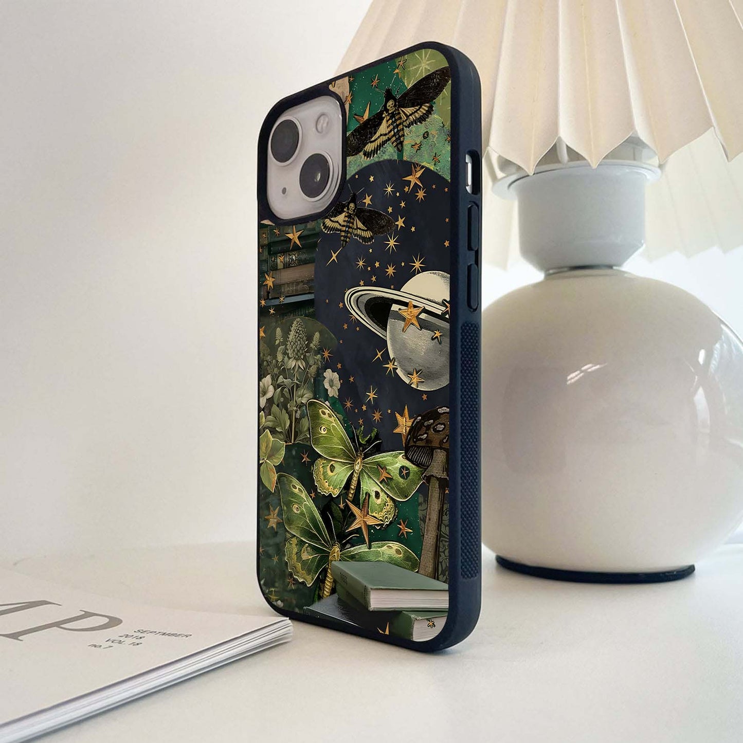 Celestial Moth Dreams Glass Case