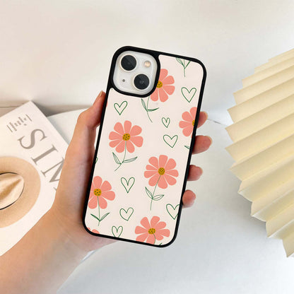 Hearts and Daisies Glass Case