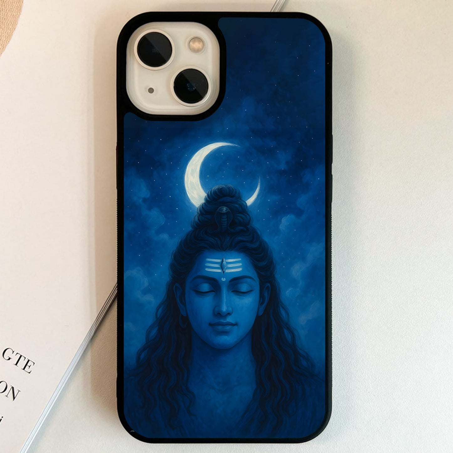 Moonlit Shiva Serenity Glass Case