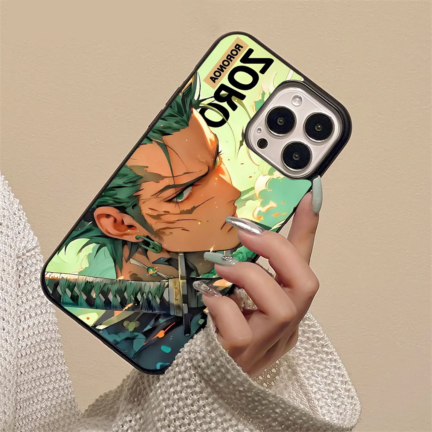 Zoro Anime Character Glass Case