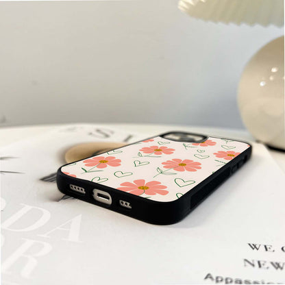 Hearts and Daisies Glass Case