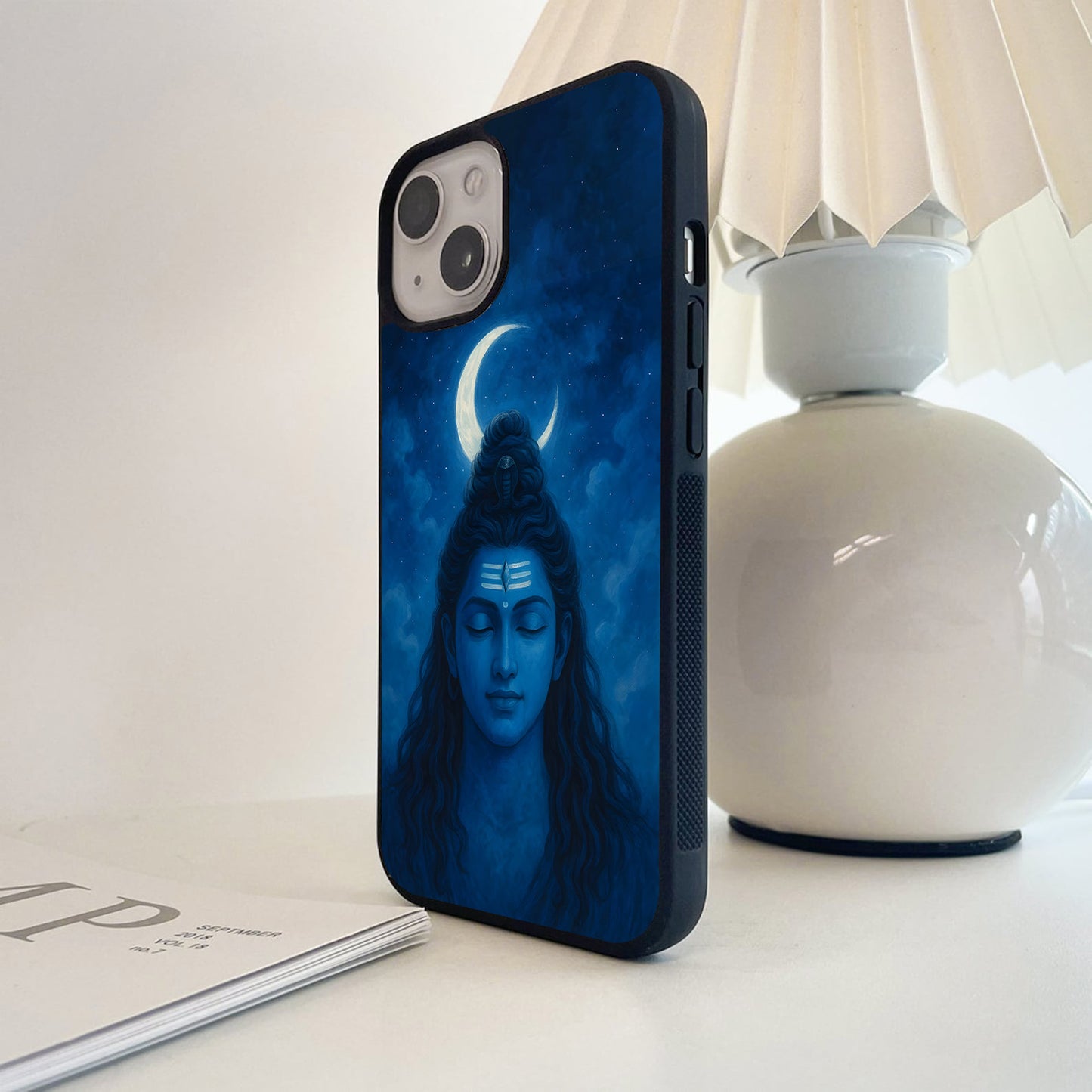 Moonlit Shiva Serenity Glass Case
