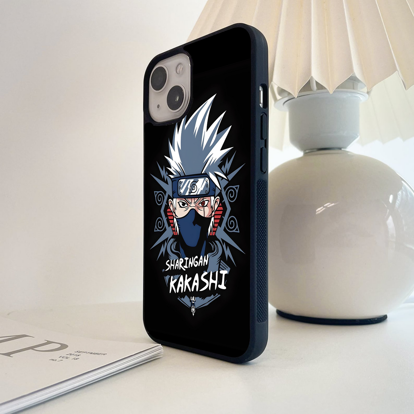 Kakashi Sharingan Art Glass Case