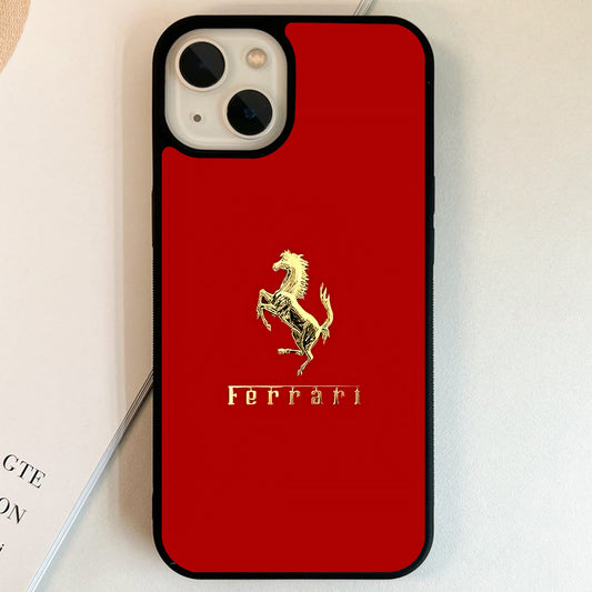 Ferrari Golden Horse Emblem Glass Case