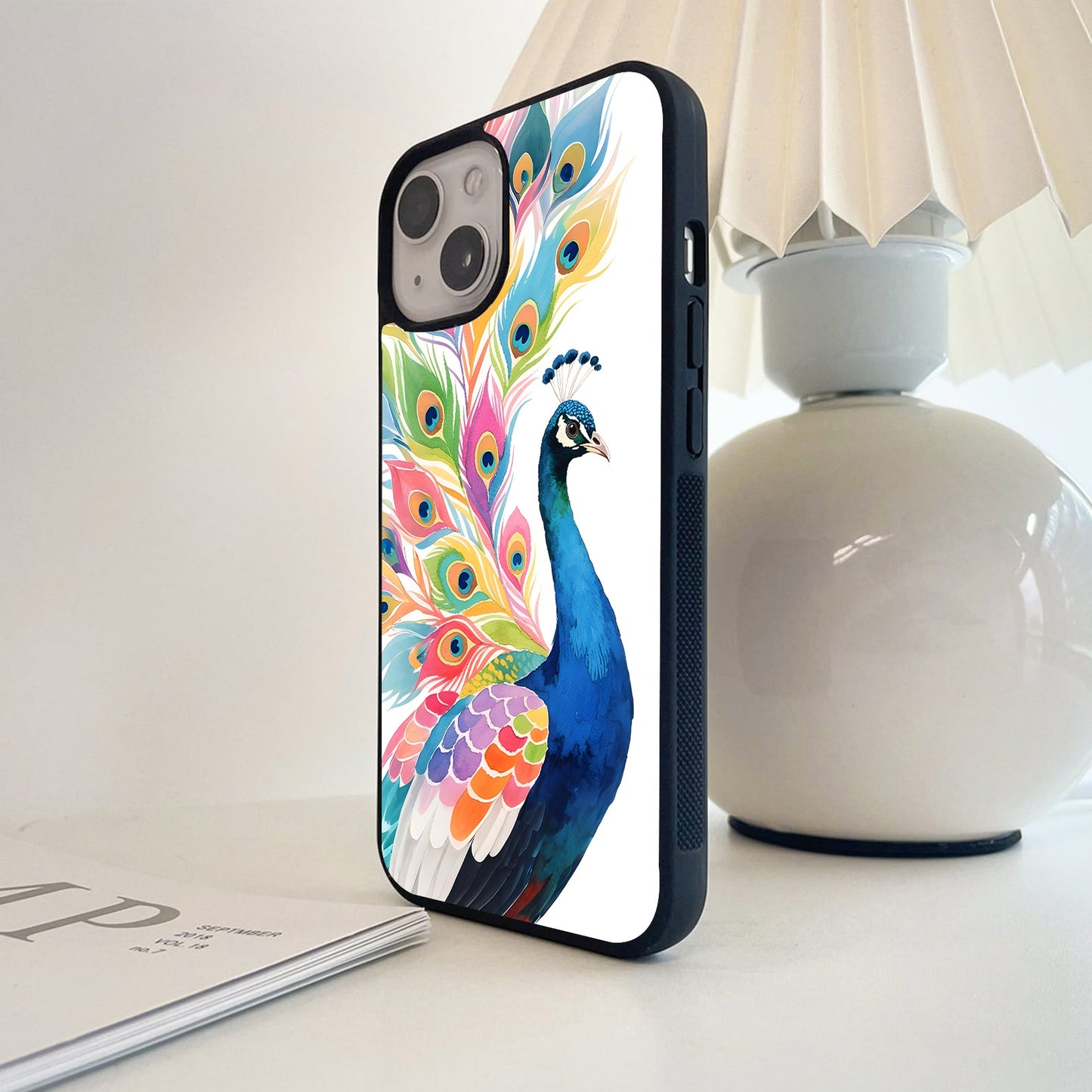 National Bird Peacock Glass Case