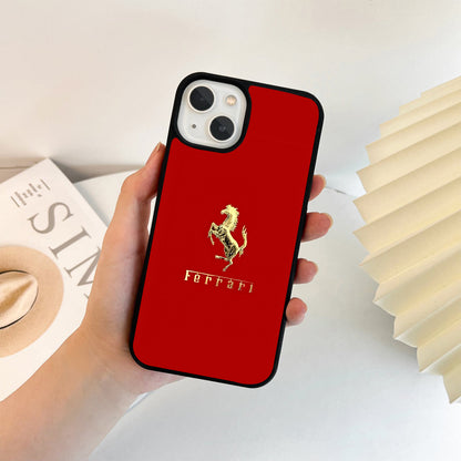 Ferrari Golden Horse Emblem Glass Case