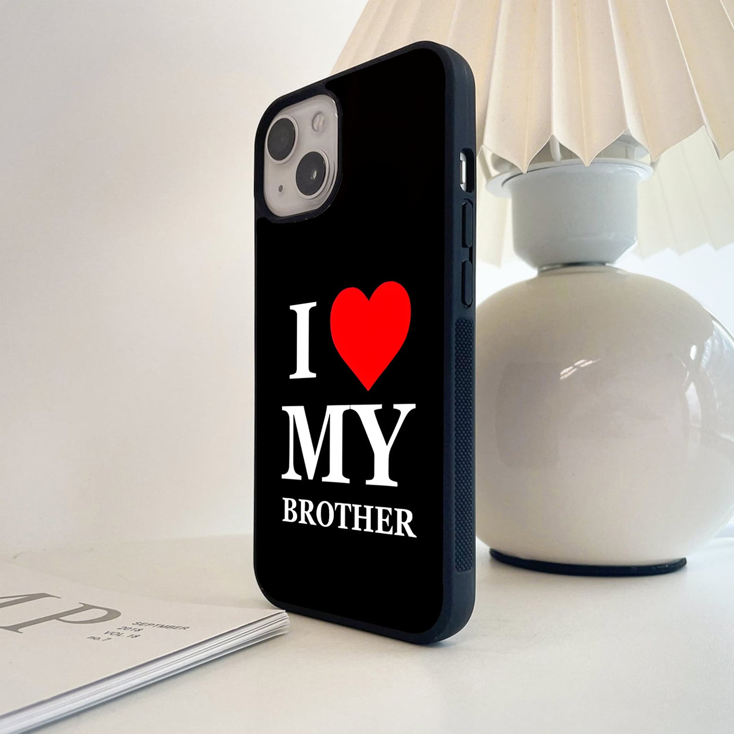 I Love My Brother Glass Case