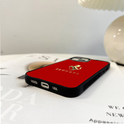 Ferrari Golden Horse Emblem Glass Case