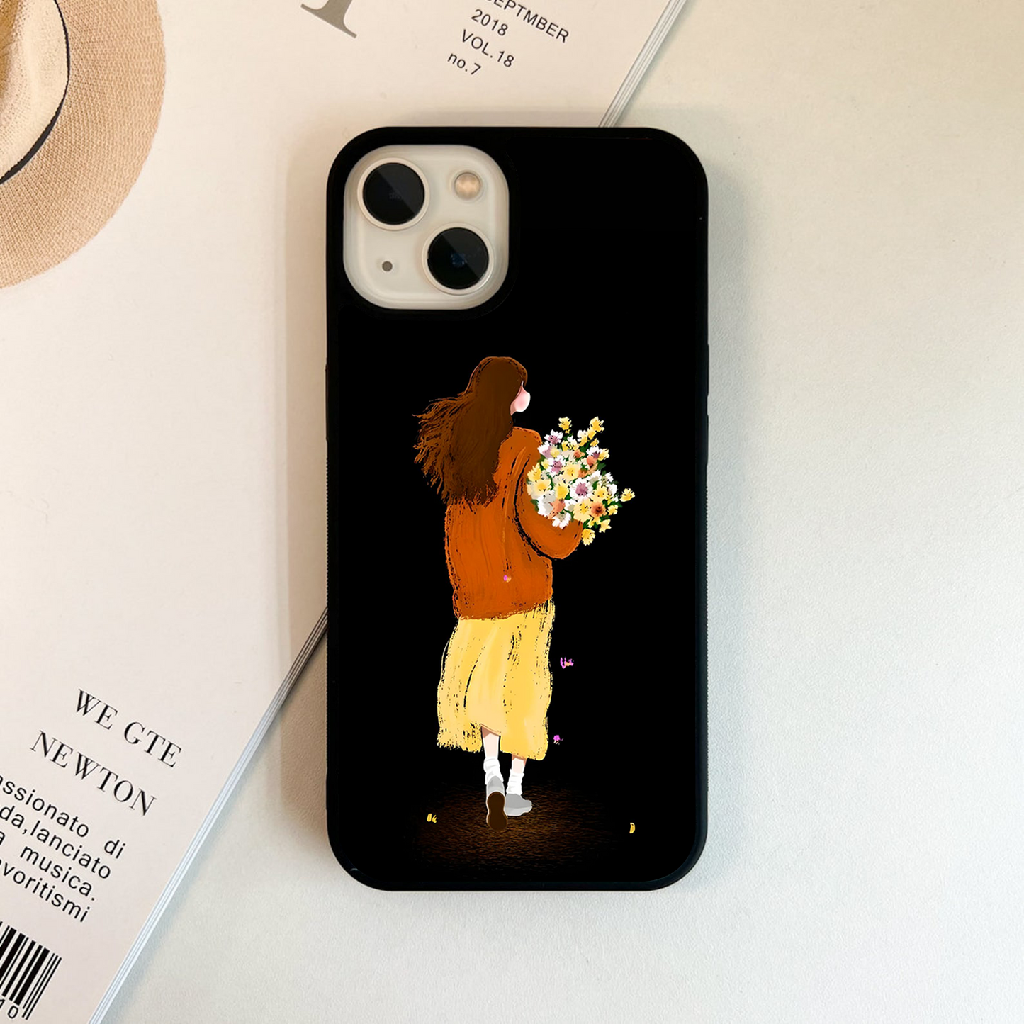 Caricature Girl Glass Case