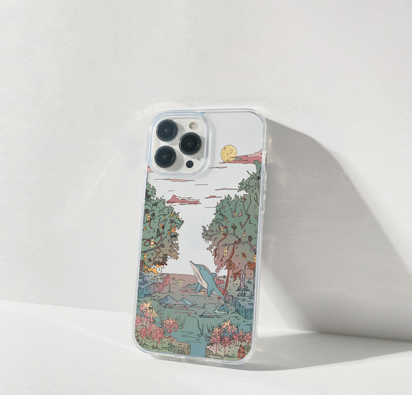 Dolphin Sky Paradise Clear Silicon Cover