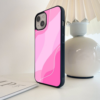 Pink Gradient Solid  Glass Case