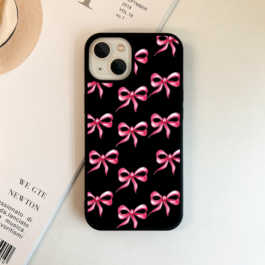 Pretty In Pink Bow Glass Case