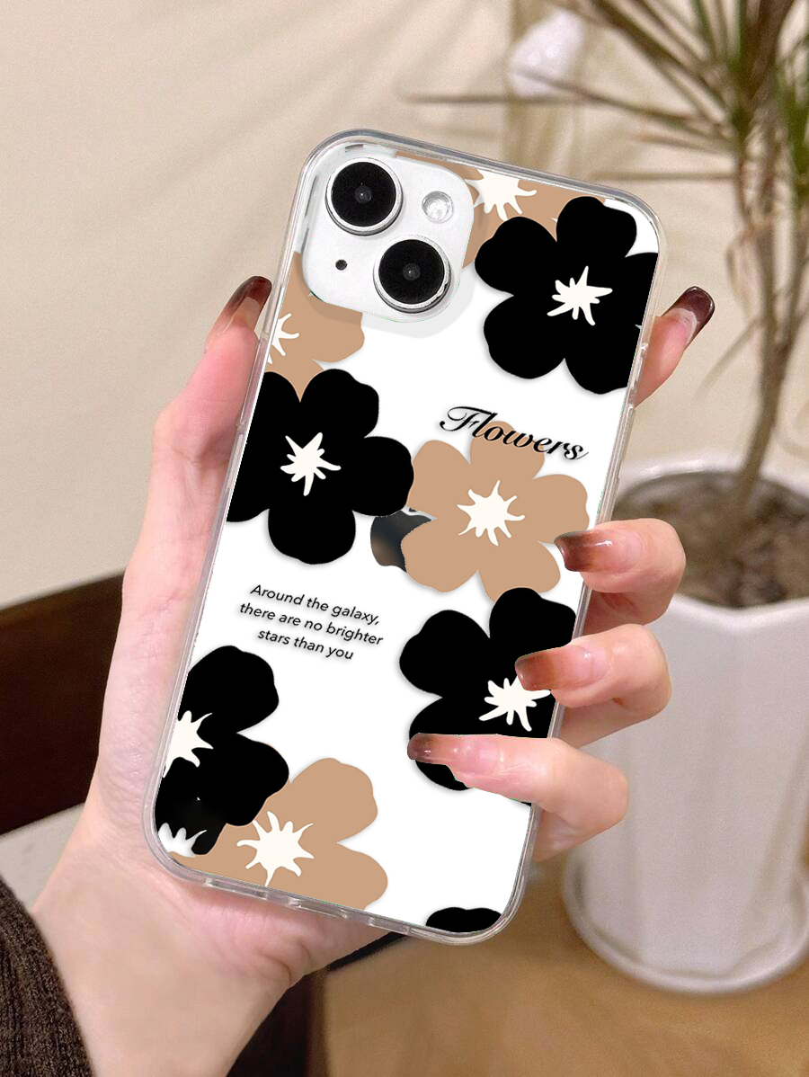 Cute Flower With Quote Clear Silicon Cover