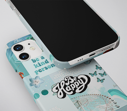 Aesthetic - Be Happy Slim Case Cover With Same Design Holder