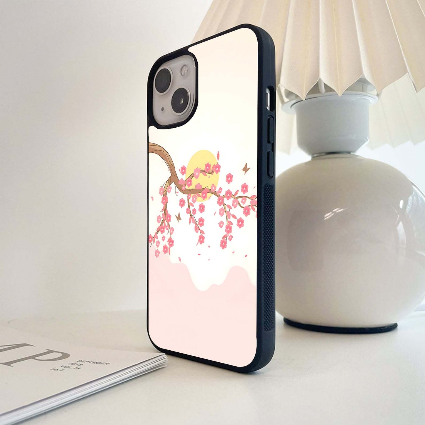 Cherry Blossom Sunset Glass Case