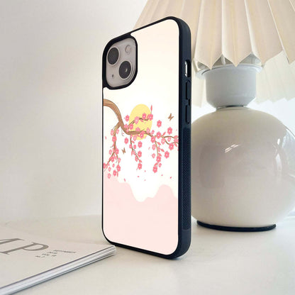 Cherry Blossom Sunset Glass Case
