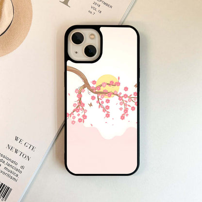 Cherry Blossom Sunset Glass Case