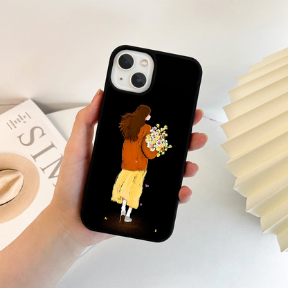 Caricature Girl Glass Case