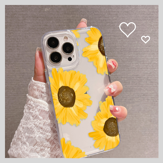 Cute Sunflower Clear Silicon Case Cover