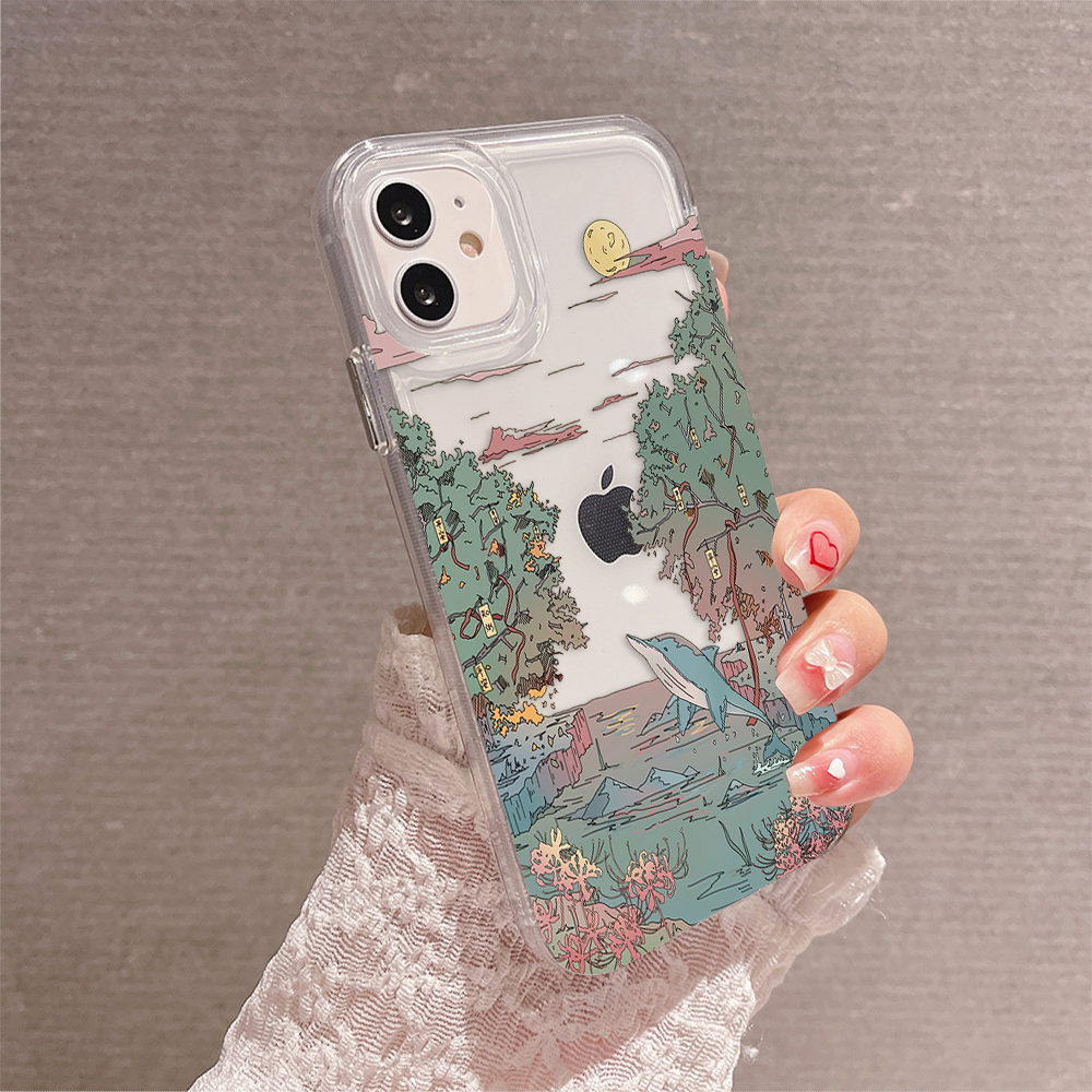 Dolphin Sky Paradise Clear Silicon Cover