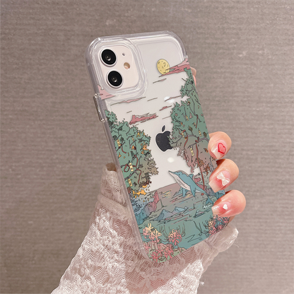 Dolphin Sky Paradise Clear Silicon Cover