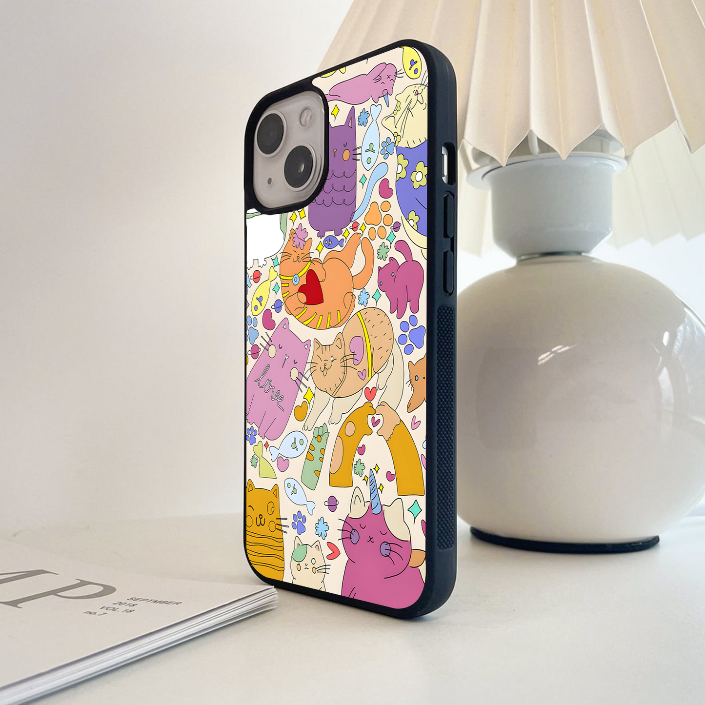 Cosmic Cat Chaos Glass Case
