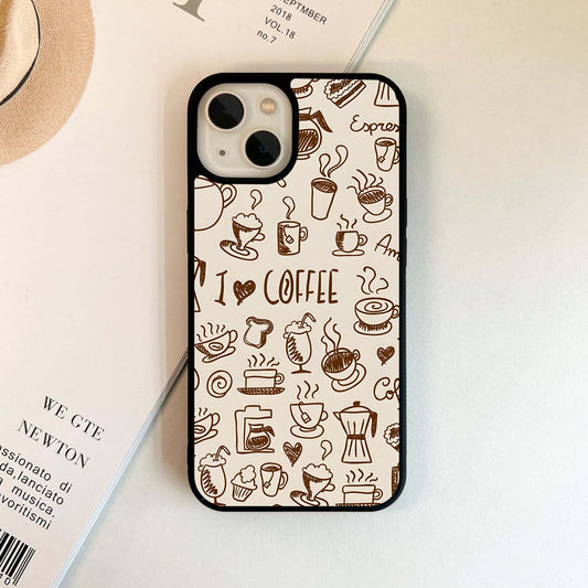 Coffee Doodle Craze Glass Case