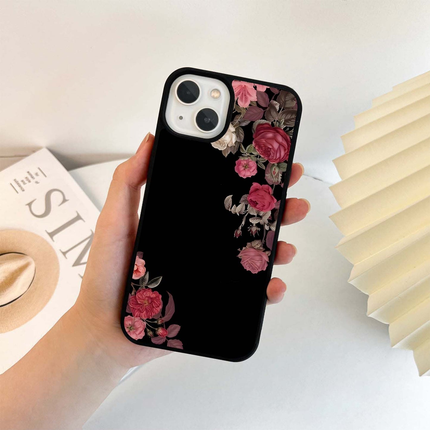 Classic Vintage Roses Glass Case