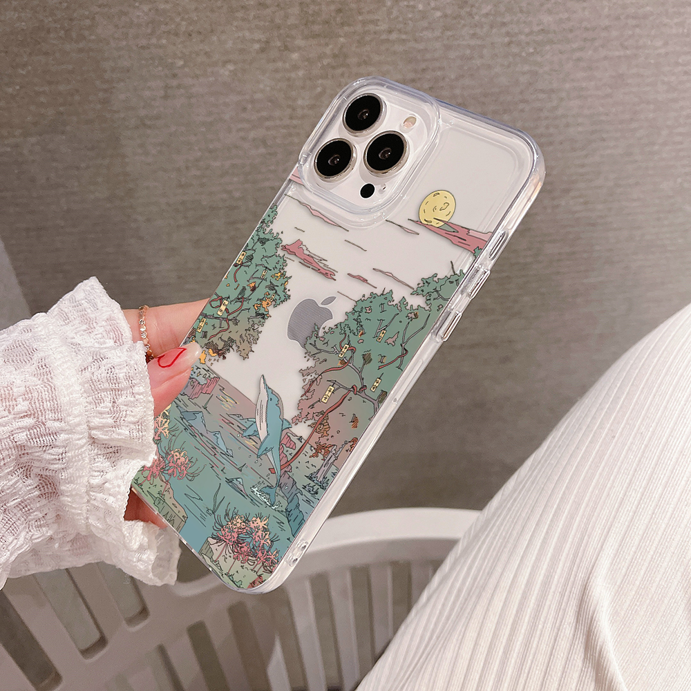 Dolphin Sky Paradise Clear Silicon Cover