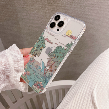 Dolphin Sky Paradise Clear Silicon Cover