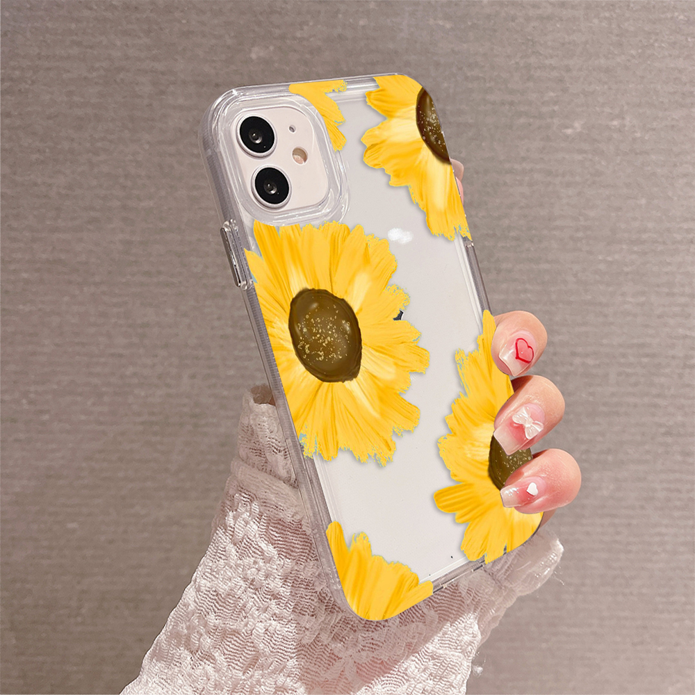 Cute Sunflower Clear Silicon Case Cover