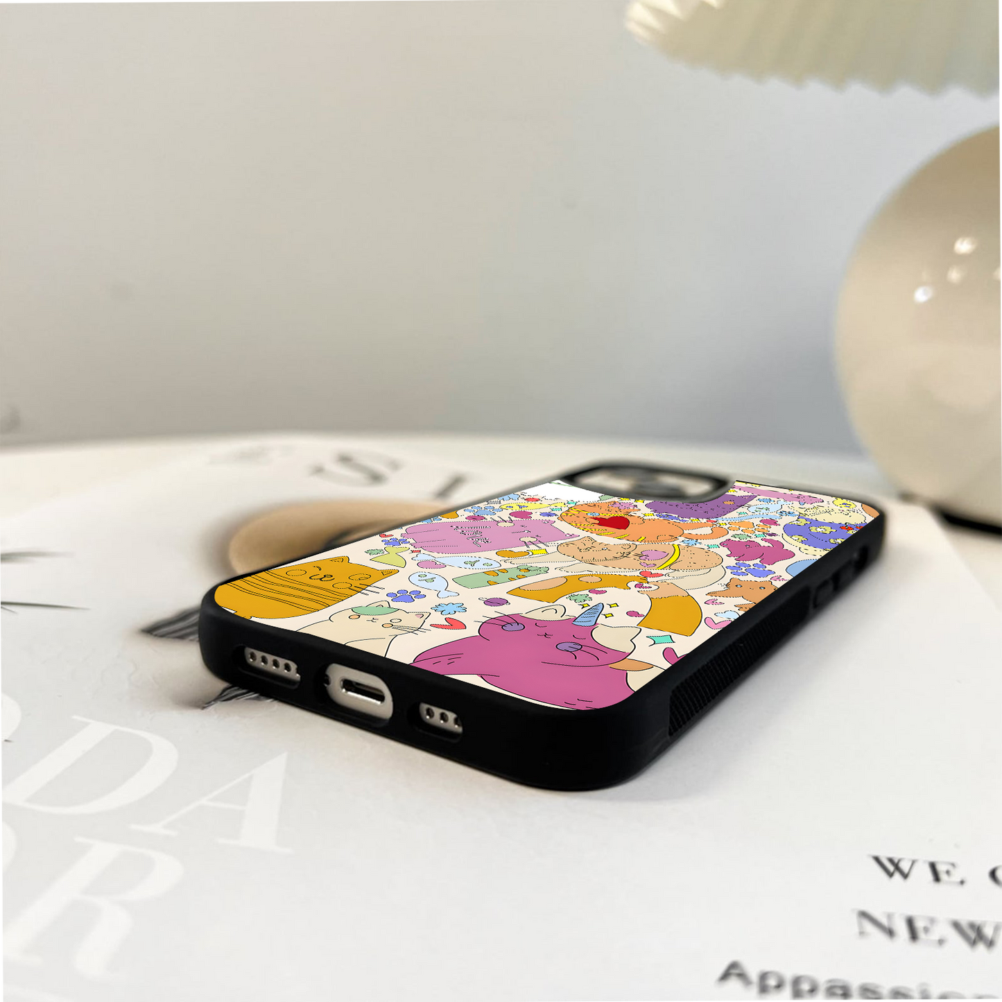 Cosmic Cat Chaos Glass Case