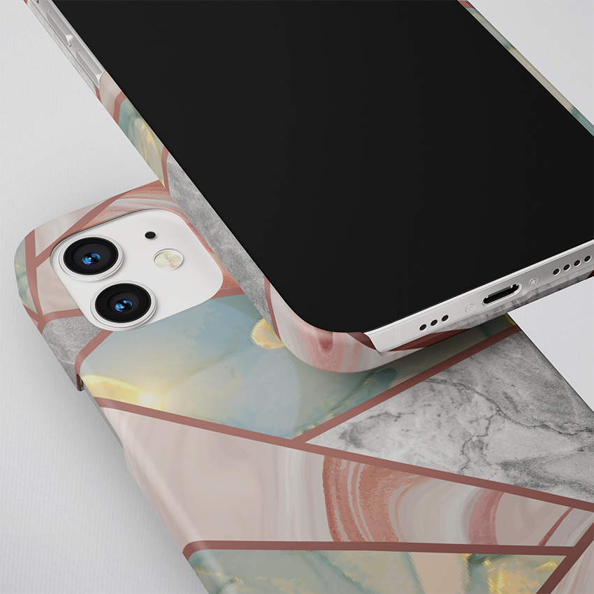 Abstract Marble Patten Slim Case Cover With Same Design Holder