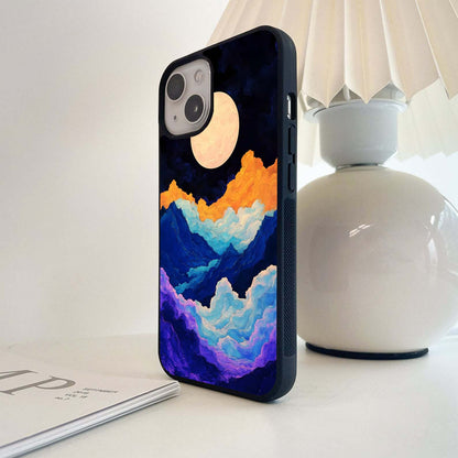 Colorful Surreal Mountains Glass Case