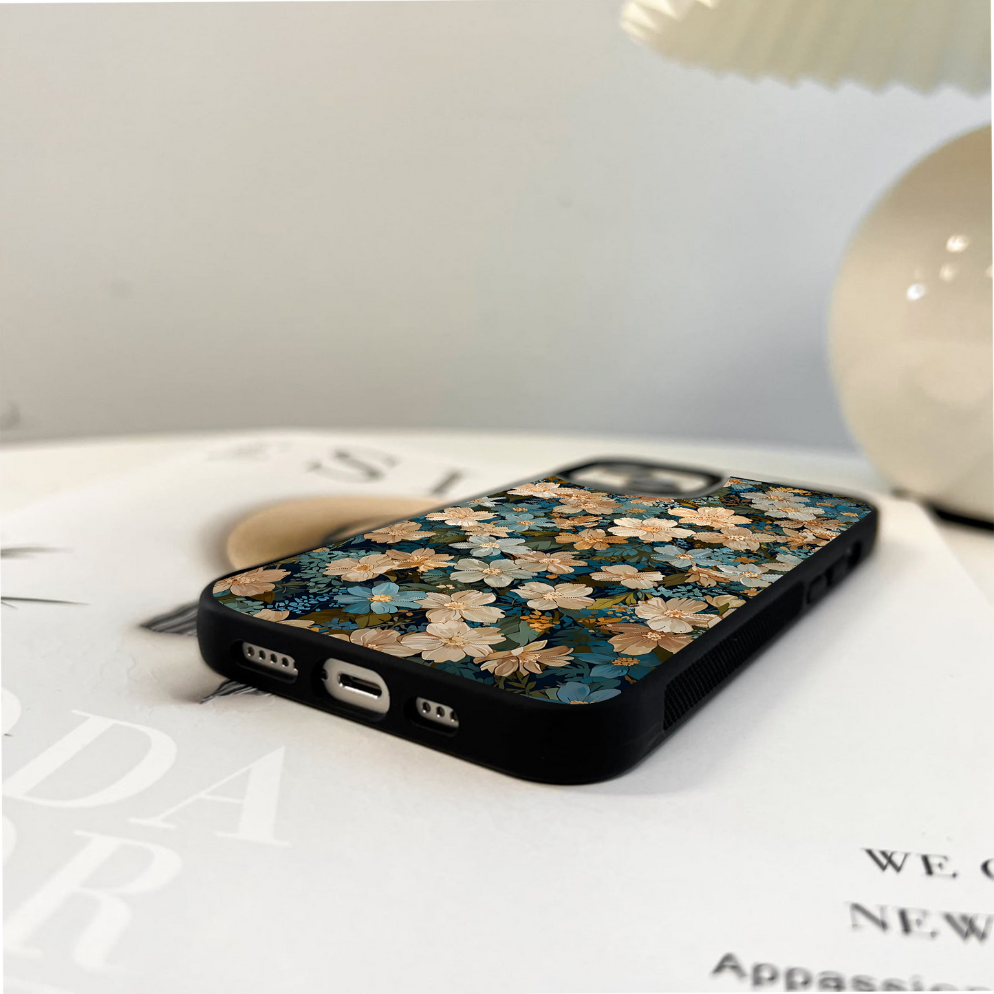 Blushing Flowers Pattern Glass Case