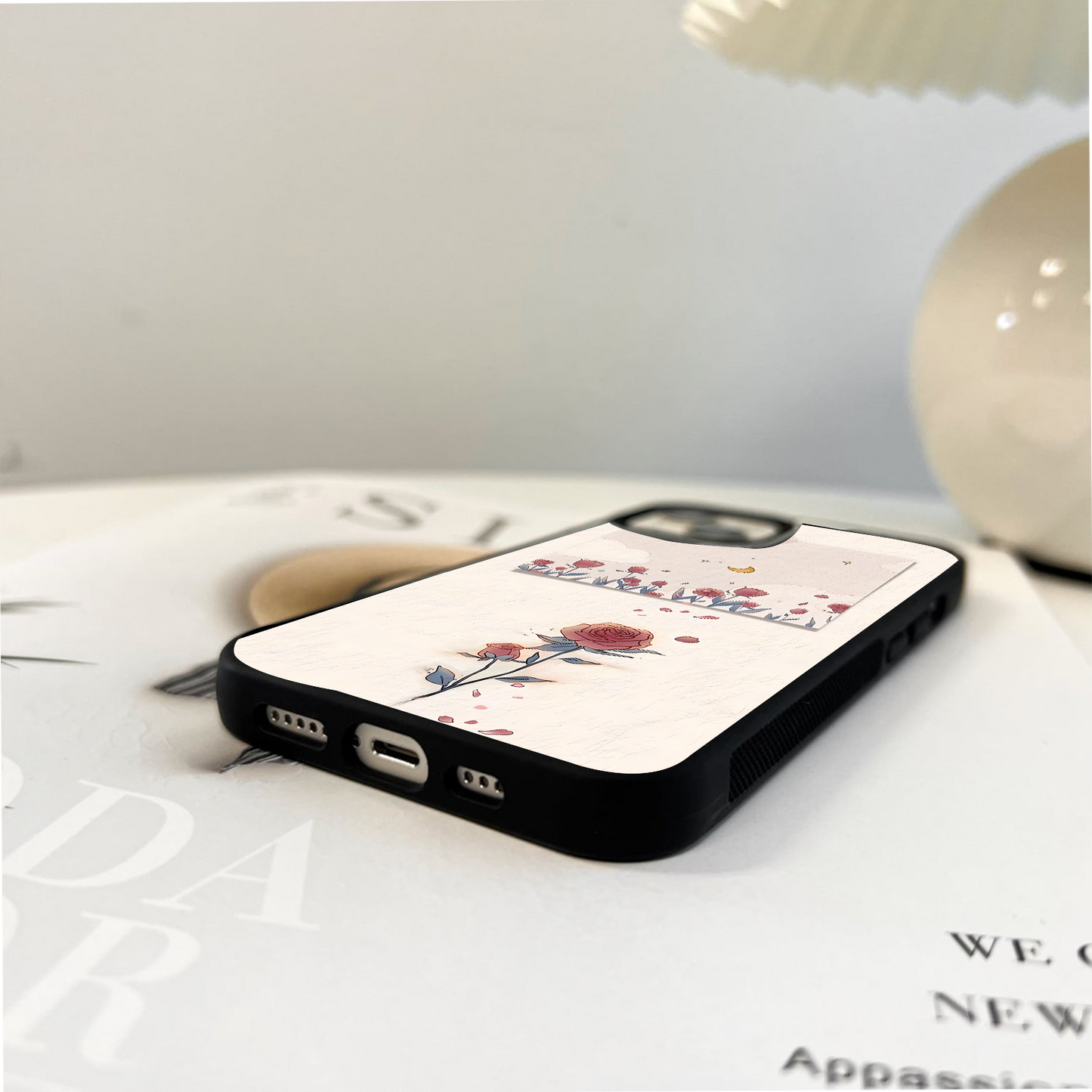 Moonlight Rose Garden Glass Case