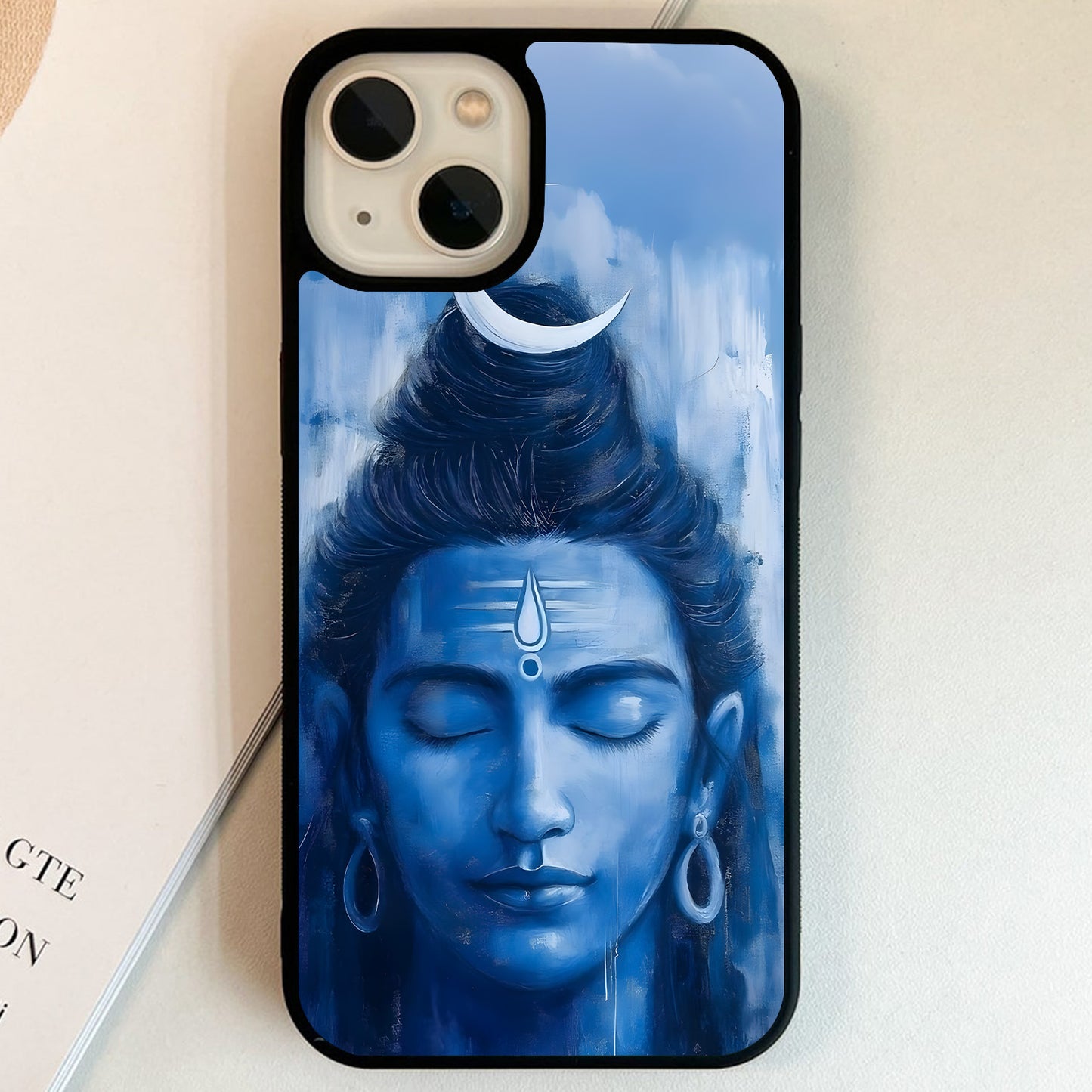 Peaceful Shiva Face Glass Case