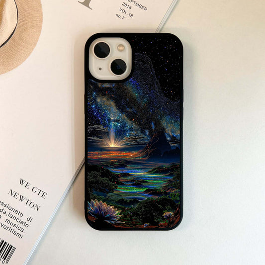 Cosmic Lotus Bloom Glass Case