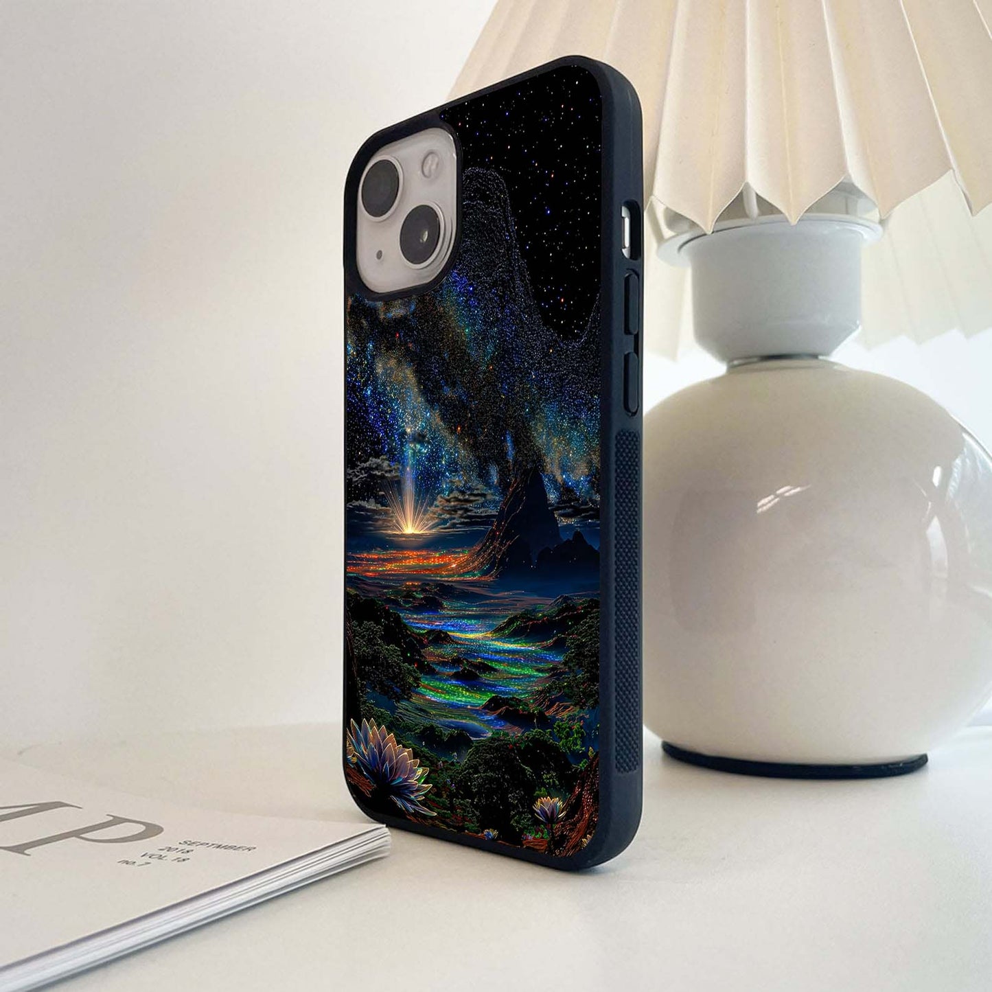 Cosmic Lotus Bloom Glass Case