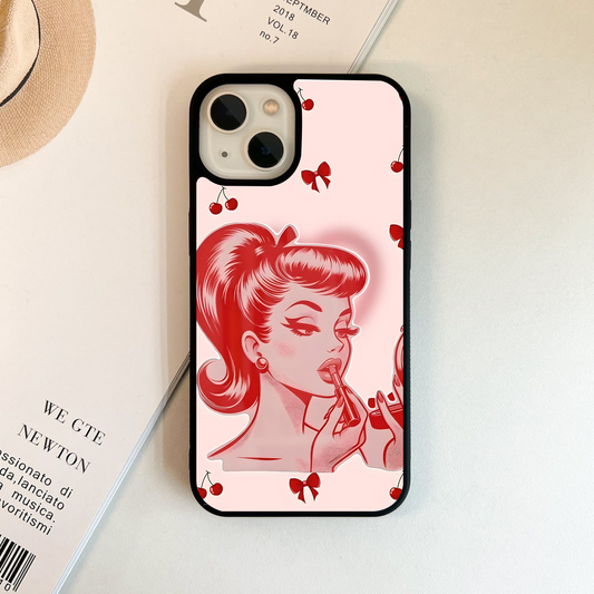 Cherry Glam Queen Glass Case