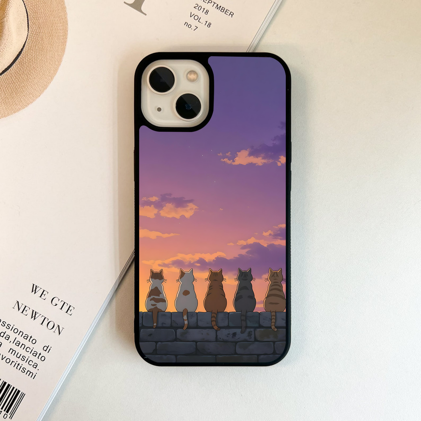 Evening Cat Watch Glass Case